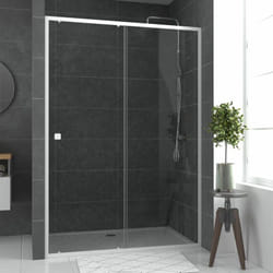 Paroi porte de douche coulissante blanc 140x185cm - extensible - whity slide 140