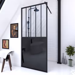 Description générale Cette paroi de douche à effet industriel donne l'aspect d'une verrière, ajoutant du charme à votre salle ...