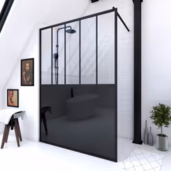 Description générale Cette paroi de douche GLASSY 140, avec son design industriel évoquant une verrière, apportera une touche ...