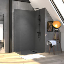 Retour pour paroi de douche a l'italienne - 80x200 verre transparent 8mm