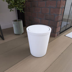 Aurlane - Poubelle avec couvercle pivotant Blanc Ø20 cmx(h) 24 cm