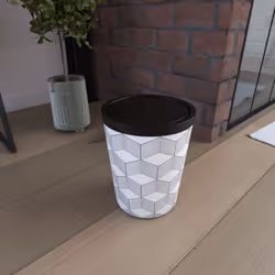 Esprit géométrique et contemporaine avec cette poubelle imprimée qui apportera une note moderne à votre sallle de bain. Elle  ...