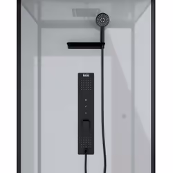 Cabine de douche Hydromassante 110x80x215 cm - Fond Gris et Profilés Noir Mat - grey style