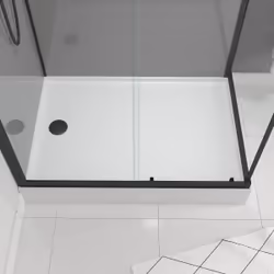 Cabine de douche 110x80x215 cm - Fonds Gris Profilés Noir Mat - FOGGY