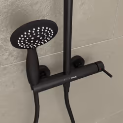 Aurlane - Colonne de douche Mécanique finition Noir Mat - 133x28x52 cm - molly black