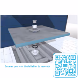Receveur de Douche à Carreler 90x90 cm avec Bondes à Sortie Horizontale - Grille Inox