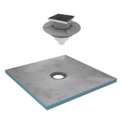 Bac receveur de douche à carreler 90x90cm recoupable sur mesure + Bonde verticale - rainy