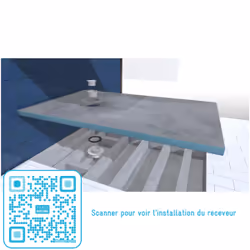 Receveur de Douche à Carreler 90x140 cm avec Bondes à Sortie Horizontale - Grille Inox