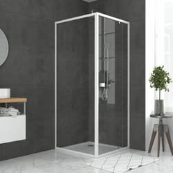Porte de douche pivotante extensible 78 à 90cm + paroi de retour 80 + receveur 80x80 - whity pivot