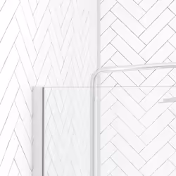 Paroi de Douche avec Bande Miroir 100x200cm - Verre 8mm - Profilé Chrome - freedom 2 mirror