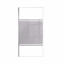 Paroi de Douche avec Bande Miroir 100x200cm - Verre 8mm - Profilé Chrome - freedom 2 mirror