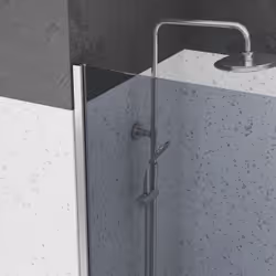 Aurlane - Paroi de Douche 100x200cm - Verre Trempé Fumé 8mm - Profilé Chrome - freedom 2 smoked