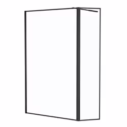 Paroi de Douche avec Volet Pivotant - Cadre et Bras Alu. NOIR MAT - 120+40x200cm - DARK CONTOURING