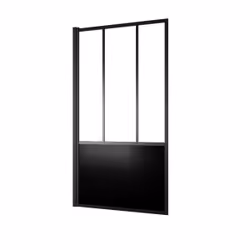 Pare Baignoire Pivotant 140x80cm Type Industriel - Profilé Noir Mat - Verre Trempé - GLASSY SCREEN