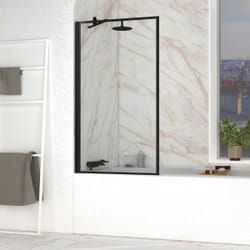 Pare baignoire rabattable 80x140cm - Finition Noir Mat - dark contouring screen