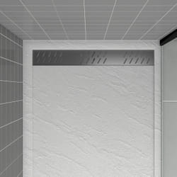 Aurlane - Grille linéaire en Aluminium finition Gun Metal pour receveur - 79.5x11x0.2cm - grid line gun metal