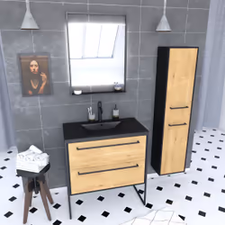 Aurlane PACM030, Noir, Blanc, 800 mm
