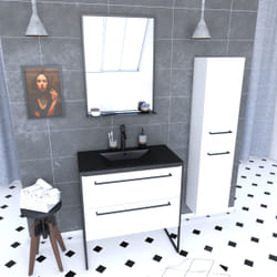 Aurlane PACM039 miroir de salle de bain et armoire de rangement pour évier