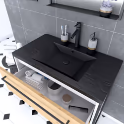 Aurlane PACM039 miroir de salle de bain et armoire de rangement pour évier