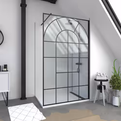 Description générale Ajoutez du charme à votre salle de bains avec la paroi de douche EDEN, ornée du motif verrière orangerie ...