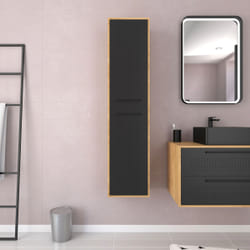 Aurlane - Colonne de salle de bains au style indus Noir 35x32x150 cm - Noir