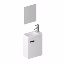 Ensemble Meuble Lave Mains Blanc 41x50x22cm + Miroir - smally white