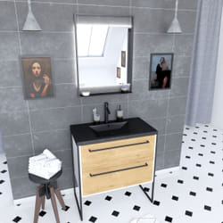 Aurlane PACM040 miroir de salle de bain et armoire de rangement pour évier