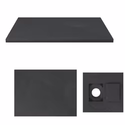Receveur a poser en materiaux composite SMC - Finition ardoise blanc mat - 90x140 cm