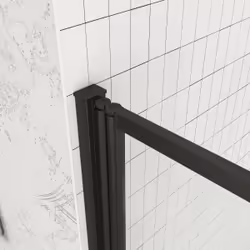 Pare-baignoire Pivotant 70x120cm - 2 Volets Noir Mat - Verre Trempé 4mm - DUPLO