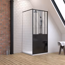 Caractéristiques de la paroi : Barre de maintien en aluminium noir mat extensible 70-100cm Structure en aluminium laqué noir ...