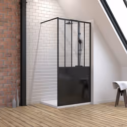 Caractéristiques de la paroi : Barre de maintien en aluminium noir mat extensible 70-100cm Structure en aluminium laqué noir  ...