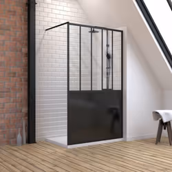 Caractéristiques de la paroi : Barre de maintien en aluminium noir mat extensible 70-100cm Structure en aluminium laqué noir  ...