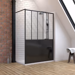 Caractéristiques de la paroi : Barre de maintien en aluminium noir mat extensible 70-100cm Structure en aluminium laqué noir  ...