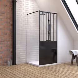 Caractéristiques de la paroi : Barre de maintien en aluminium noir mat extensible 70-100cm Structure en aluminium laqué noir ...