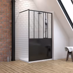 Caractéristiques de la paroi : Barre de maintien en aluminium noir mat extensible 70-100cm Structure en aluminium laqué noir  ...