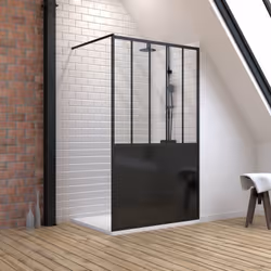 Caractéristiques de la paroi : Barre de maintien en aluminium noir mat extensible 70-100cm Structure en aluminium laqué noir  ...