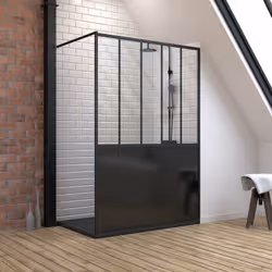 Caractéristiques de la paroi : Barre de maintien en aluminium noir mat extensible 70-100cm Structure en aluminium laqué noir  ...