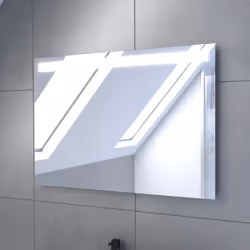 Aurlane - Meuble salle de bain 80x80 -Finition chene naturel + vasque blanche + miroir Led- timber 80 - Pack26