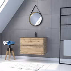 Description générale Ce meuble de salle de bain TIMBER est à la fois fonctionnel et tendance. Il se compose d'un caisson meub ...