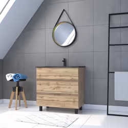 Description générale Ce meuble de salle de bain TIMBER, fonctionnel et tendance, est idéal pour optimiser l'espace et apporte ...