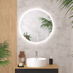 Miroir salle de bain rond avec eclairage led - Diamètre 70cm - go led