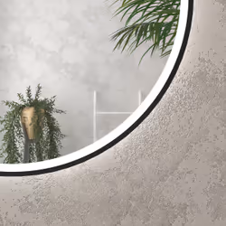 Miroir salle de bain ROND avec éclairage LED et contour noir - Ø60cm - GO BLACK LED