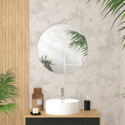 Miroir salle de bain ROND avec éclairage LED et contour noir - Ø70cm - GO BLACK LED