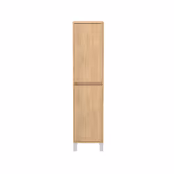 Colonne de rangement Chêne Clair sur Pieds - Hauteur 160 cm - 2 Portes - XENOS - Vue supplémentaire 3
