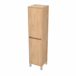 Colonne de rangement Chêne Clair sur Pieds - Hauteur 160 cm - 2 Portes - XENOS - Vue supplémentaire 5