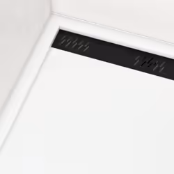 Receveur en acrylique Blanc 80x120x4 cm - Grille Linéaire Chrome - WHITENESS II