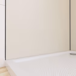 Lot de 2 Panneaux Muraux Aluminium ivoire 90+90x210 cm avec Profilés noir mat - wall'it