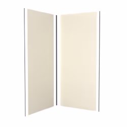 Lot de 2 Panneaux Muraux Aluminium ivoire 90+90x210 cm avec Profilés noir mat - wall'it