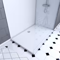 Ensemble complet douche à l'Italiennne avec Receveur 90x120 + Paroi transparent + Panneaux muraux
