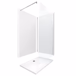 Ensemble complet douche à l'Italiennne avec Receveur 90x120 + Paroi transparent + Panneaux muraux